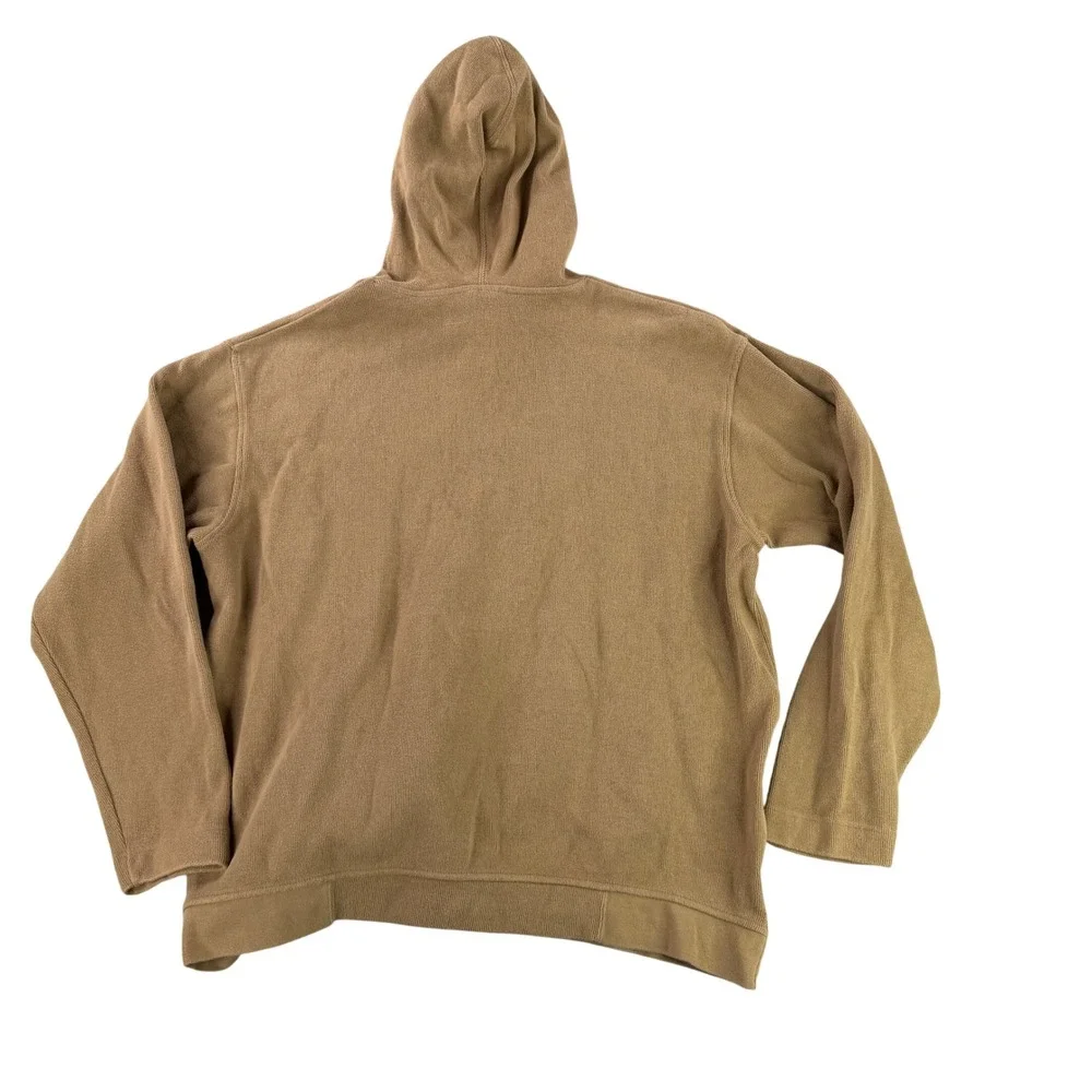 Vintage Nike Hoodie Mens XL Tan Brown Grey Tag Side Zip Pullover Y2K‎